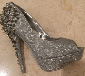unique silver heels