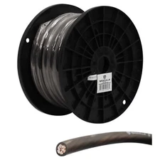 Rockville R0G30BLACK 0 Gauge 30-Ft. Spool Black Car Amp Power+Ground Wire Cable