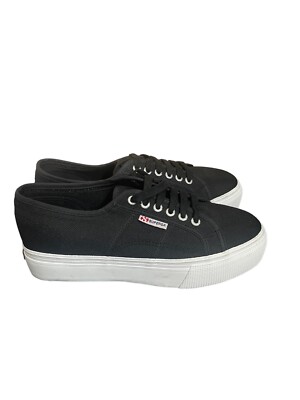 Superga 2790 Platform Sneakers - Black size 41.5 USA M 8.5, USA W 10