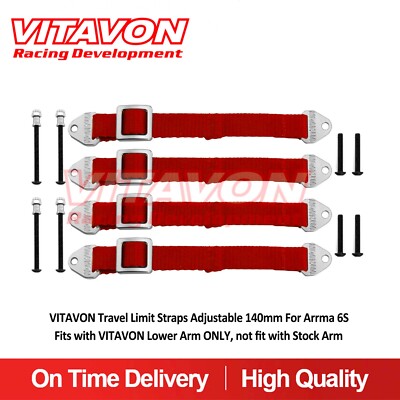 VITAVON Travel Limit Straps Adjustable 140mm For Arrma 6S Fits with VITAVON ARM