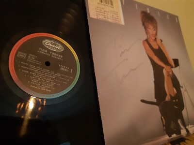 TINA TURNER Autogramm LP First Press PRIVATE DANCER signiert Live Ticket Konzert