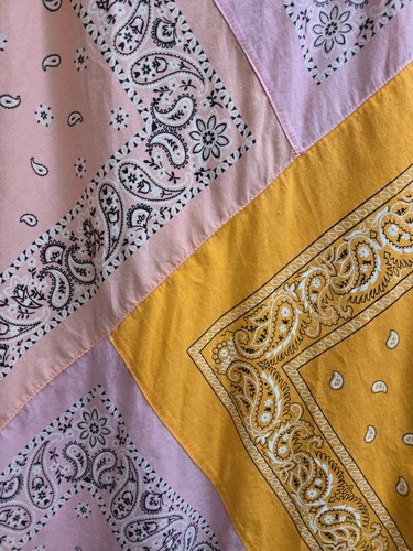 Pink & Orange Bandana Skirt 24in Waist Lined Skirt (Label Cut Out) - Picture 4 of 4