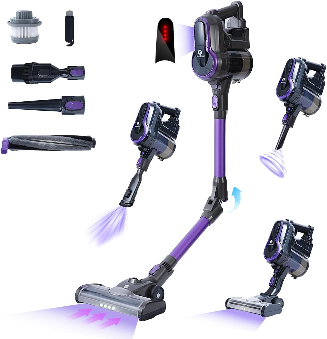 Aspirateur balai sans fil 30KPA puissant V12 avec autonomie 50 min pour maison