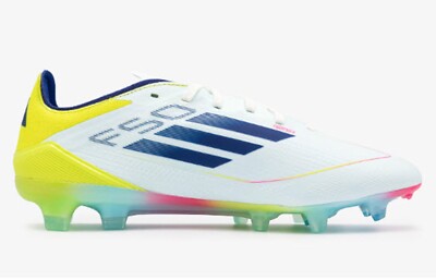 Adidas Men F50 Pro FG Cleats Football White Blue Soccer