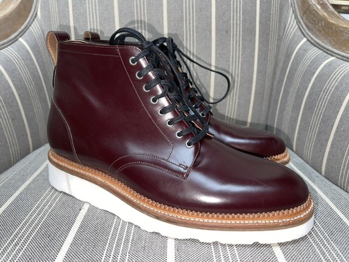 Mens Burgundy Leather Lace Up 