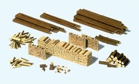 Preiser 17609 BaumstäMme Holzscheide Holzstabel Bausatz Ho 1:87 Neu