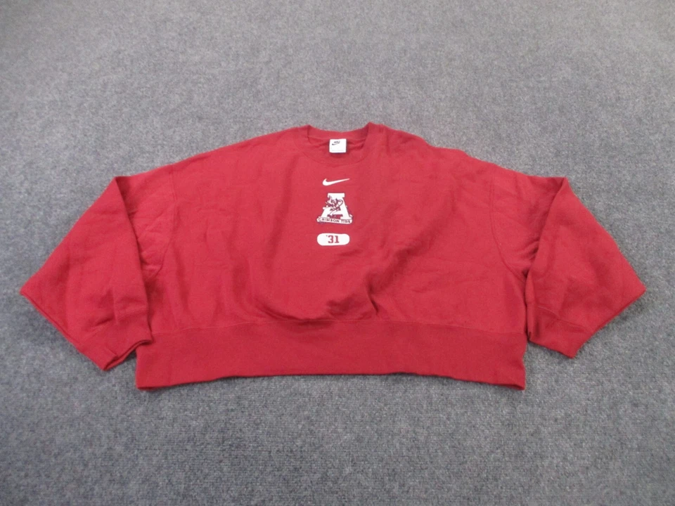 Alabama Crimson Tide Sweatshirt Womens M Cropped Football Pullover Logo 31 Nike - Image 2 of 4