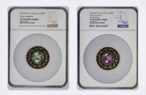 2023 Aries & Taurus Cameroon Colorized 17.5 g .999 NGC PF70 Ultra Cameo 2 Coins