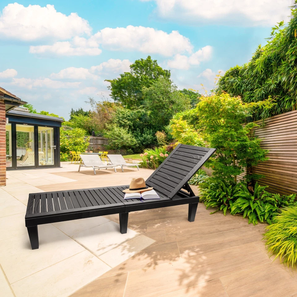 Sillón chaise exterior Sorbus, sillón ajustable junto a la piscina para playa Foto 4 de 4