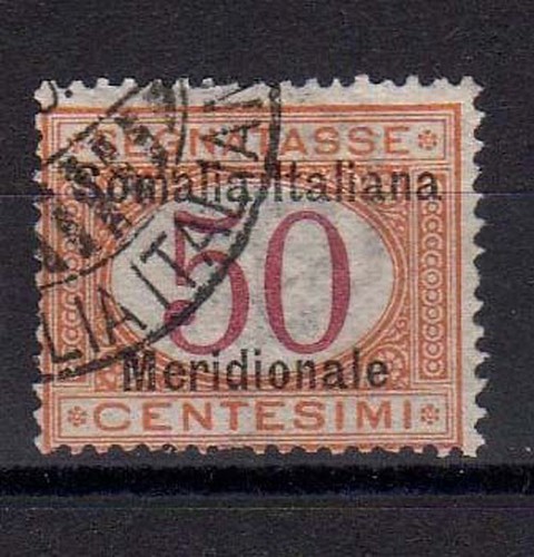 SOMALIA 1906 Segnatasse 50c USATO (CL) difetto - 第 1/1 張圖片