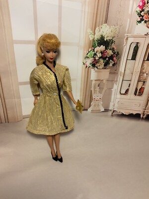 Vintage Barbie Clone Dress Gold Metallic Progressive Premier Bild Lilli No  Doll | eBay