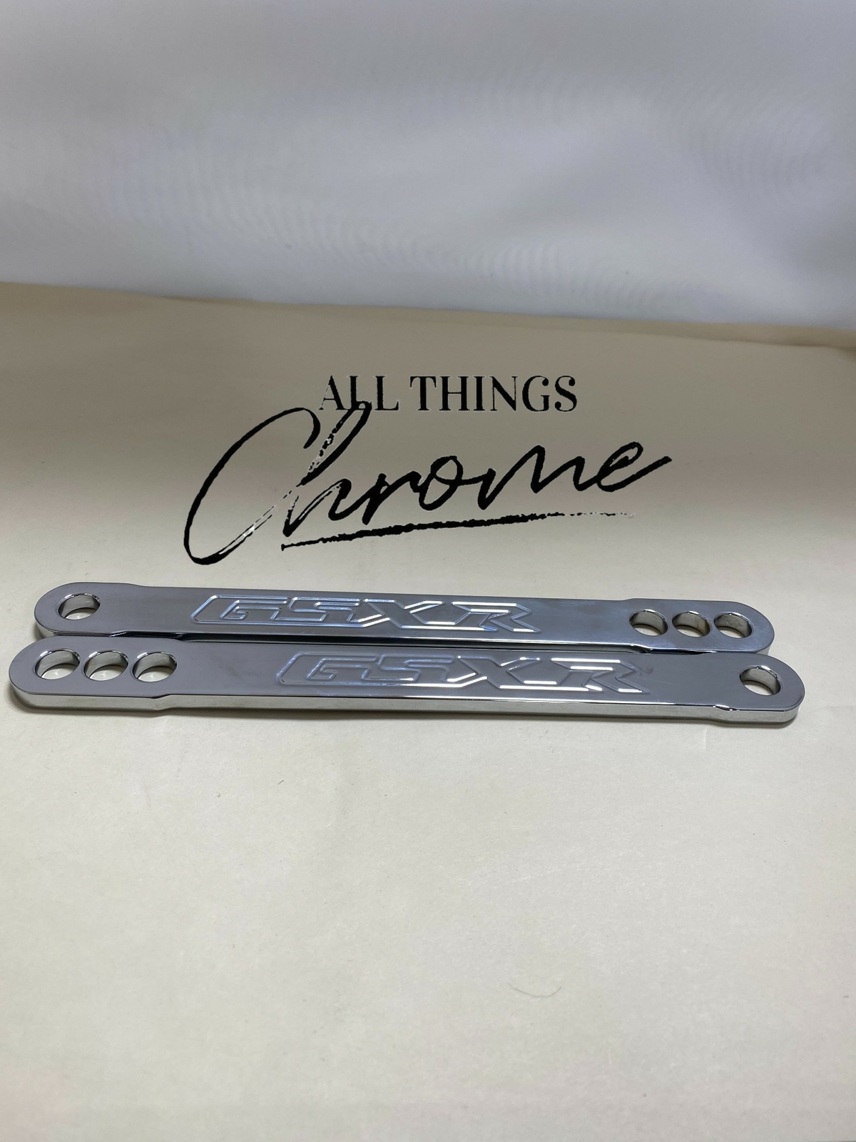 GSXR ENGRAVED CHROME 1"-3" BILLET LOWERING LINKS 1997-2005 GSXR 600