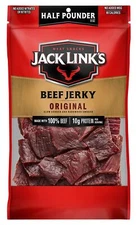 Jack Link's Beef Jerky Original 1/2 Pounder Bag Meat Snack 10g of Protein