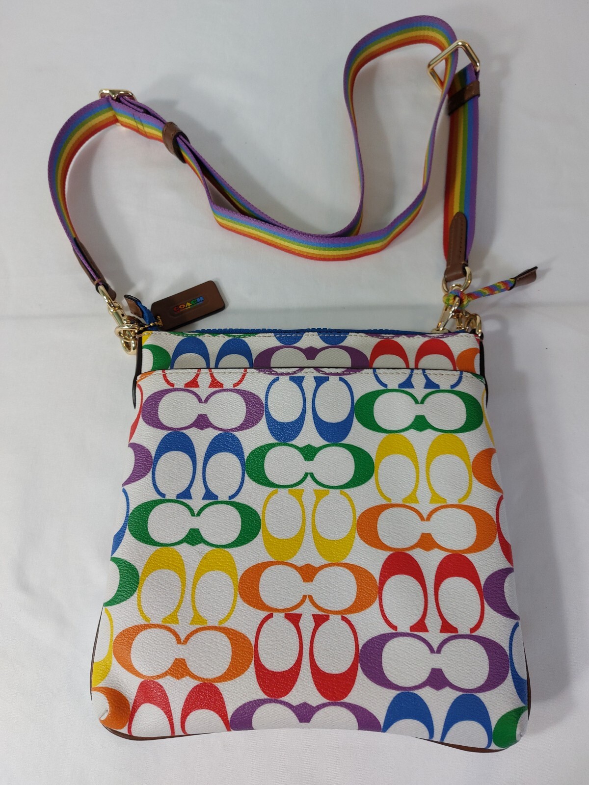 Coach Jes Slim Pride🌈Rainbow Leather Crossbody 2495 … Gem
