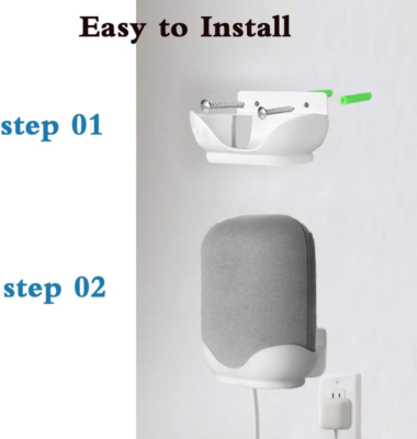 Supporto da parete classico per altoparlanti Google Nest Audio con sistema di gestione dei cavi integrato, un elegante accessorio salvaspazio con durata promessa