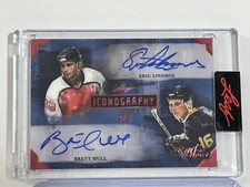 ERIC LINDROS & BRETT HULL 2022 Leaf Art Of Hockey ICONOGRAPHY DUAL AUTO 2/6🔥SSP