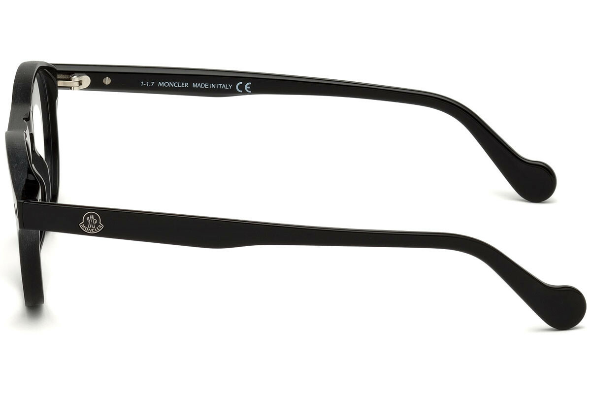 Moncler ML5022 001 BLACK Bold Round Oval Plastic Eyeglasses