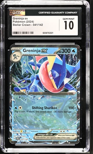 Pokemon 2024 Greninja ex 41/142 Holo Stellar Crown CGC 10 Gem Mint