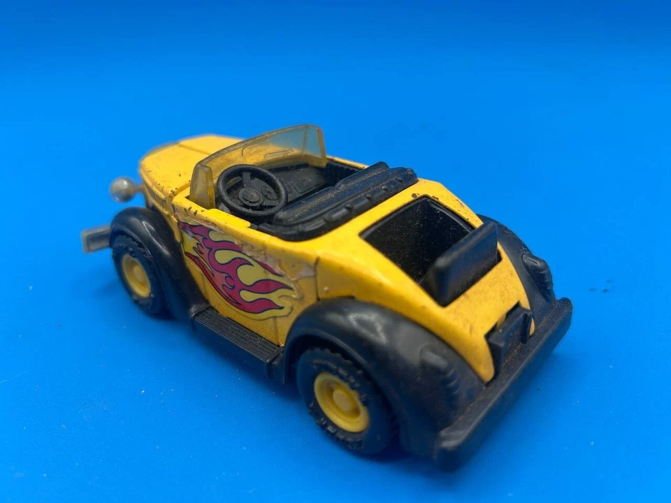 Coche de plástico metálico vintage amarillo BUDDY L Roadster HotRod Flames 450 Japón LV15 Foto 2 de 4