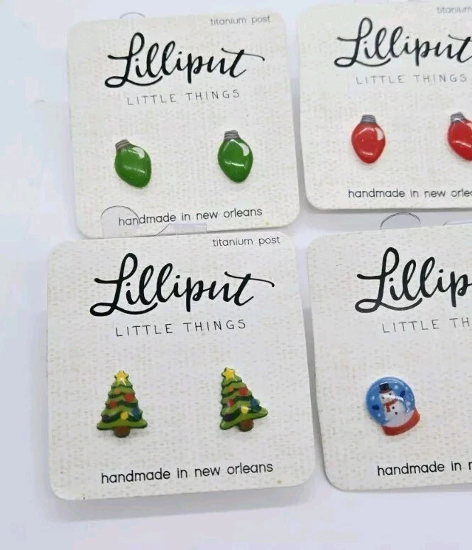Lote de 6 pares de pendientes de Navidad de Lilliput Little Things Titanium Post Foto 3 de 4