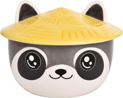 Elbenwald Waschbär Kawaii Schale mit Deckel für Anime Fans Ramen-Bowl M