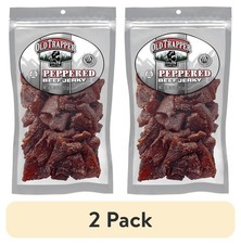 2 pack Old Trapper Peppered Beef Jerky 10oz Resealable Bag