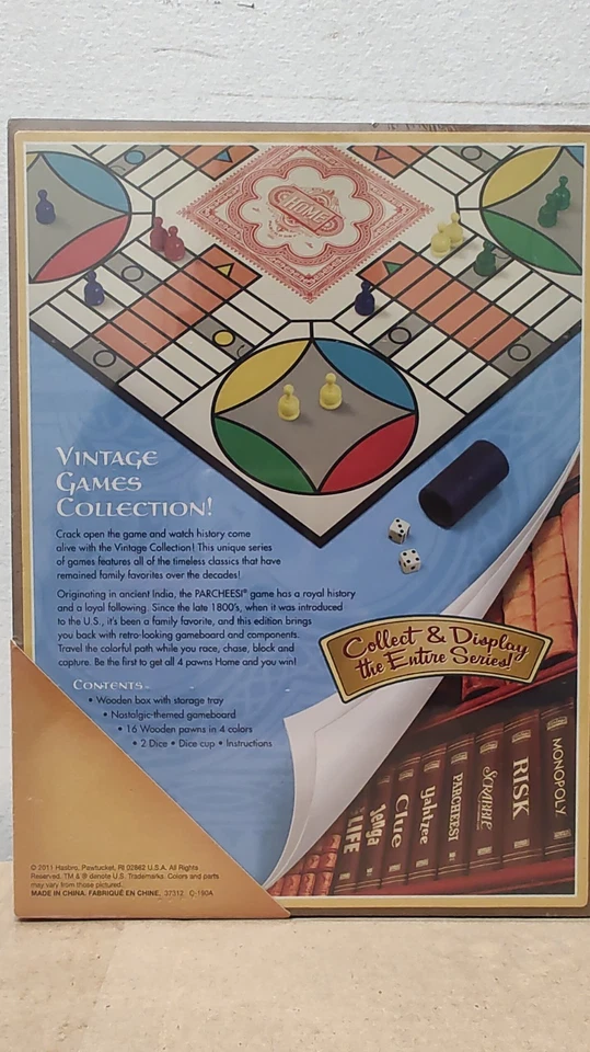 Milton Bradley Parcheesi Vintage Game Collection Edition [NEW] Wood Case Box - Image 3 of 4