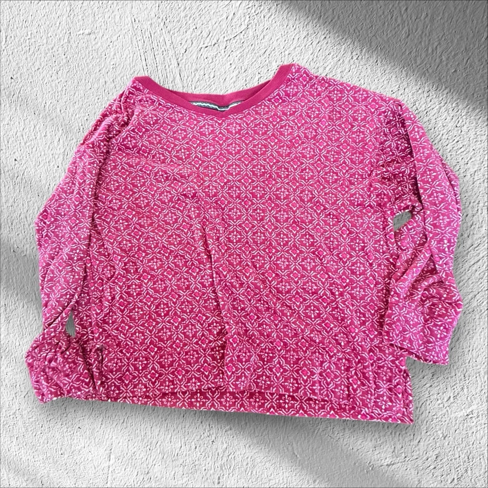 Nautica Women’s Pajama Set Size M Pink Geometric Print Long Sleeve & Pants - Image 2 of 4