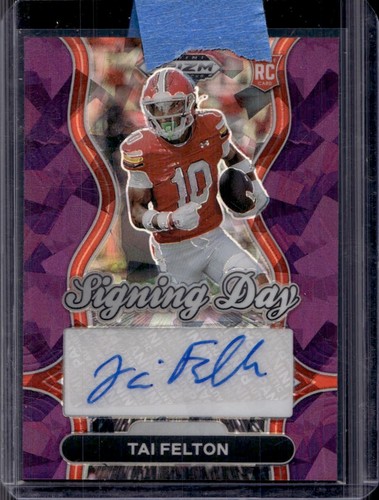 2025 Panini Prizm Draft Picks- Signing Day- Tai Felton #SD-TFN- Purple Ice /199