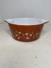 Vintage Pyrex Trailing Flowers Casserole Dish Bowl 474 B Rust No Lid
