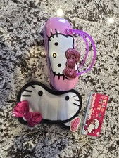 Hello Kitty Pink Eyeglass Case Sanrio 2017 Hard w/ Handles  Sleep Mask