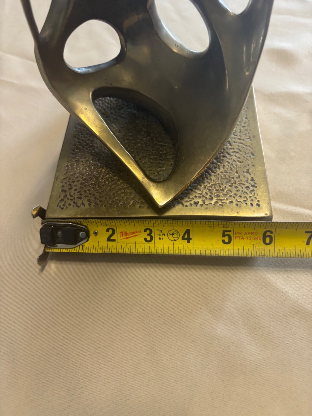 Mid Century Modern Abstract Solid Brass Couple Sculpture Art Figurine