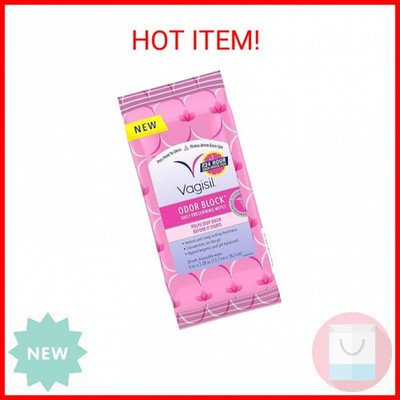 Vagisil Odor Block Daily Freshening Wipes for Feminine Hygiene in Resealable Pou