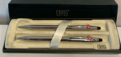 NOS Cross Target Bullseye Logo Pen Pencil Set 350105 Classic Century Chrome Set