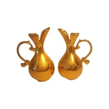  Gold Pitchers Set Mid Century Modern Decorative Small Vases