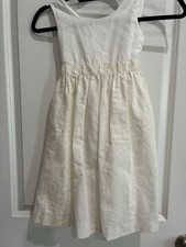 CHILDRENCHIC Girls 6 White Linen Cotton Dress FOR J CREW MADE IN SPAIN