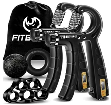 Hand Grip Strengthener Workout Kit (5 Pack), Grip Ring & Stress Relief Grip Ball