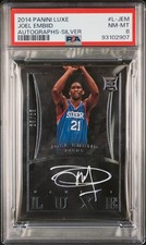 2014 PANINI LUXE AUTO SILVER #L-JEM JOEL EMBIID ROOKIE RC 25/25 PSA 8 AUTO