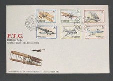 PTC Rhodesia First Day Cover 1978 75th Anniversary Of Powered Flight