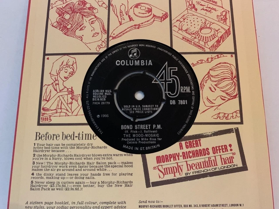 MOOD MOSAIC Touch Of Velvet A Sting Of Brass MOD THEME 1966 Columbia DB7801 VG+ - Image 2 of 2