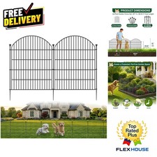 Rustproof 32inH Garden Fence Panels - Easy Expandable Dog Barrier, 12 Pack