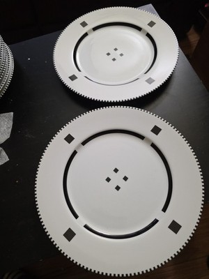 Sets Of 2 SWID POWELL TUXEDO BLACK SERVICE  PLATES, 12 '' GWATHMEY SIEGEL