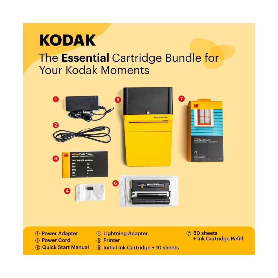 KODAK Dock ERA Plus 4PASS Instant Photo Printer, 4x6 inches, 90 Sheets Bundle - Image 2 of 4