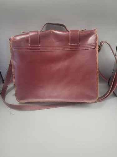 Dr. Martens Oxblood Large Satchel Red Burgundy Leather Shoulder-Bag Office Work - Picture 13 of 24