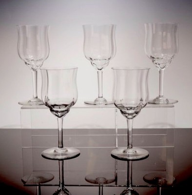 Baccarat  Capri Tall Optic Water Goblets- Set of 5