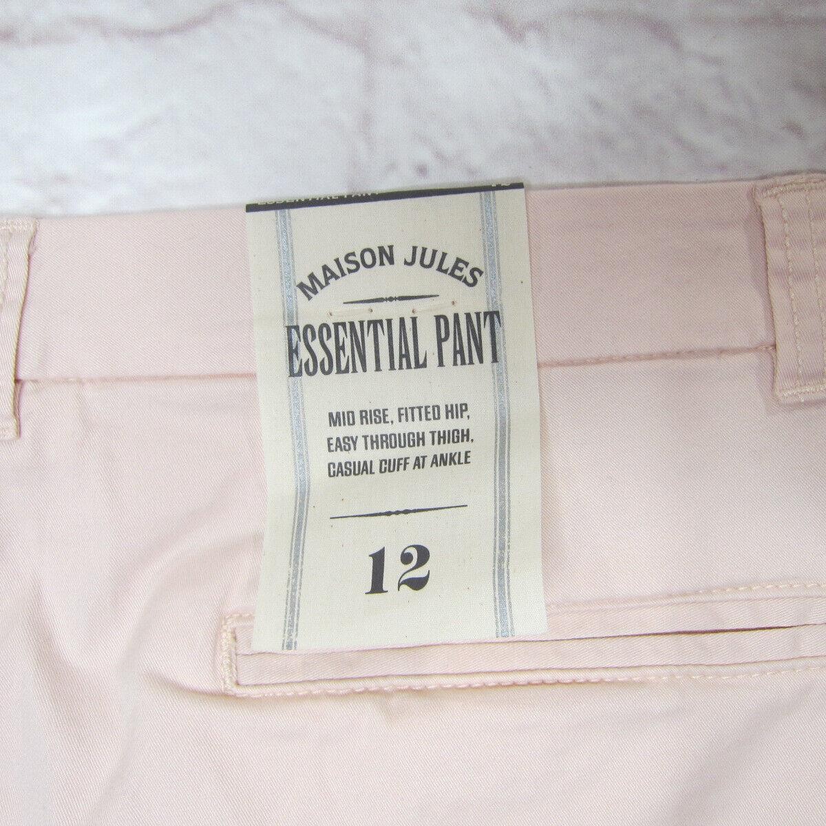 Maison Jules Women's Cuffed Ankle Essential Pants (size 12, Light Pink) New! thumbnail 7