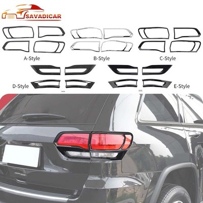 For 2014-2020 Jeep Grand Cherokee Gloss Black Tail Light Lamp Cover Trim Bezel