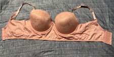 Pink Padded Underwire Bra 36C Lace Pattern Unbranded