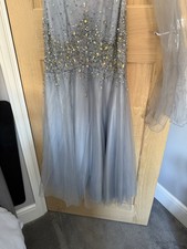 Jora Collection Prom Dress UK Size 8/S Grey Sequened, Worn Once