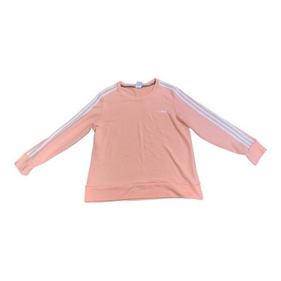 Adidas Peach 3-Stripe Sweatshirt Classic Logo Sportswear Crew Size XL